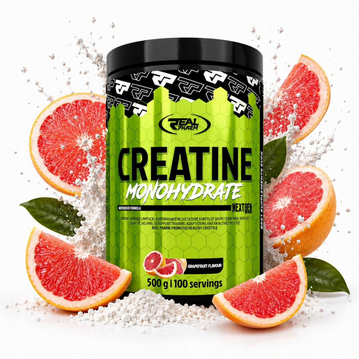 Real Pharm Creatine Monohydrate Powder 500g GRAPEFRUIT CREATINE