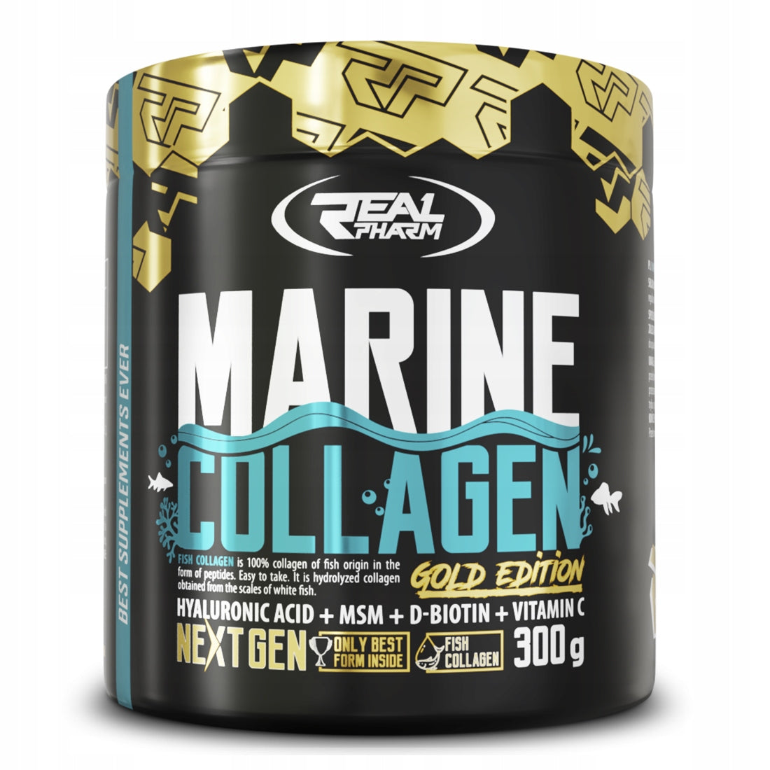 Real Pharm Marine Collagen Orange 300g MARINE FISH COLLAGEN MSM HYALURONIC