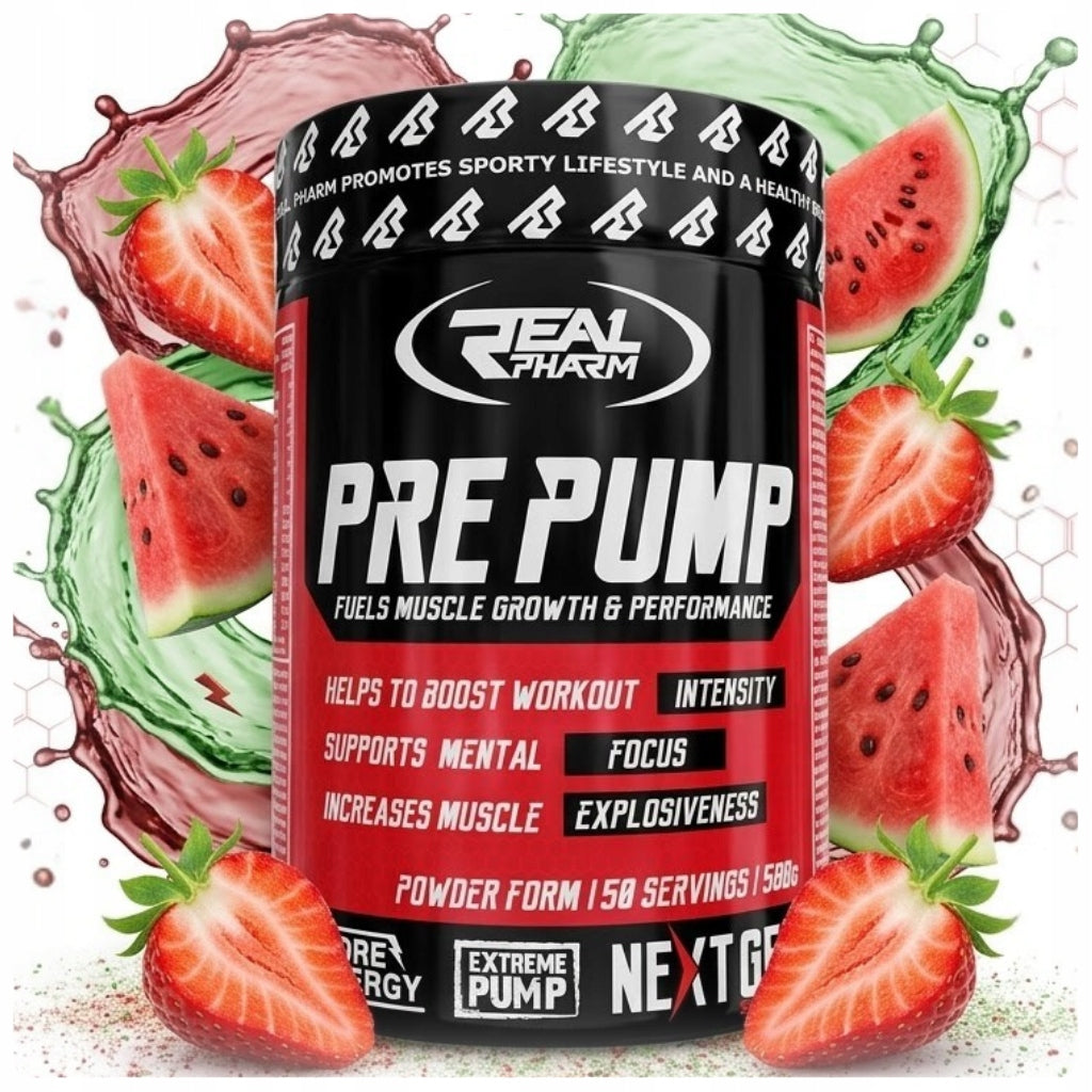 Real Pharm PRE PUMP Strawberry Watermelon 500 g Caffeine Pre-workout