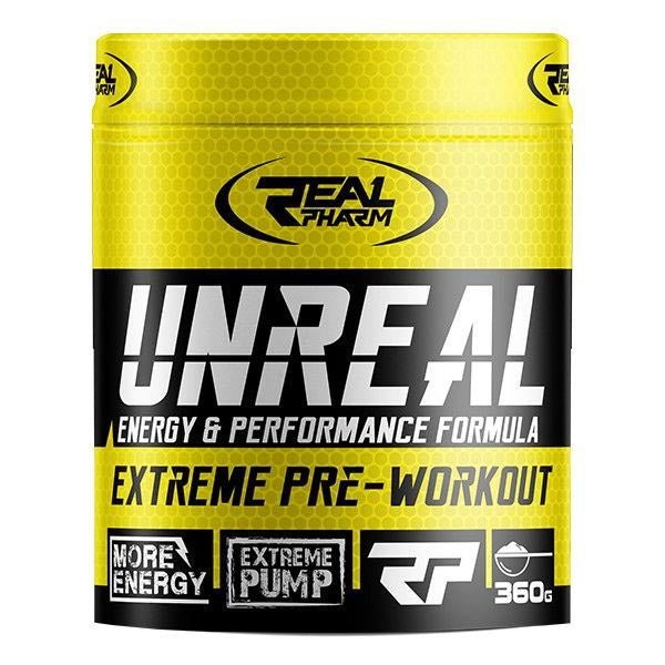 Real Pharm Unreal 360g BLACK CURRANT pre-workout Packaging status original