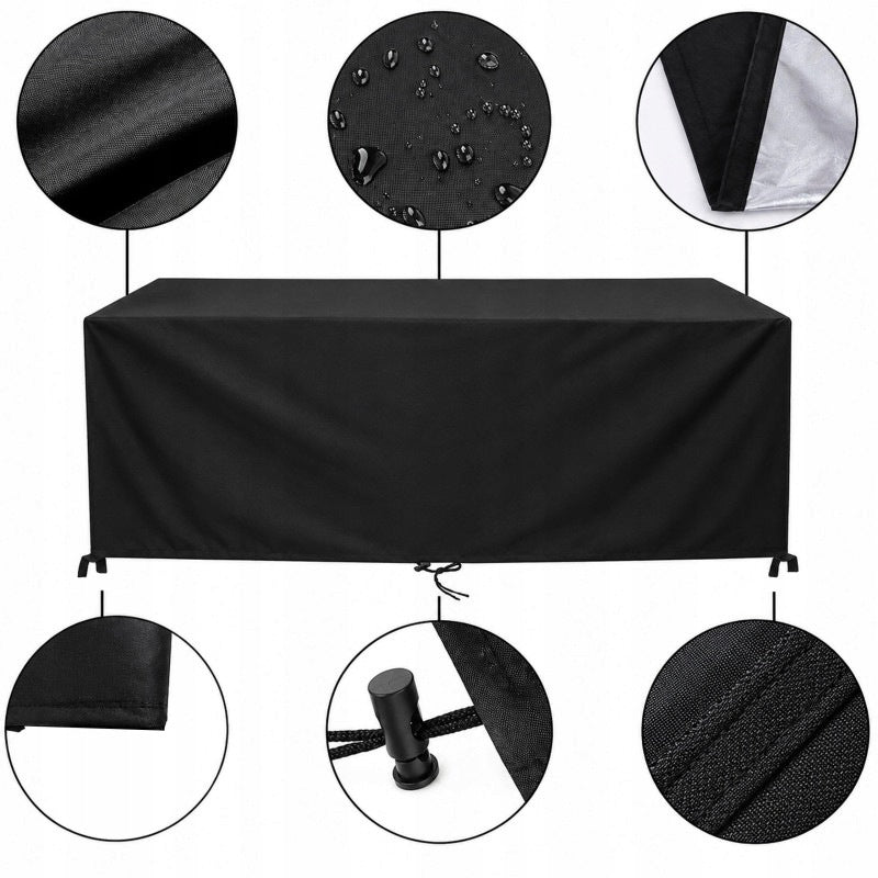 RealG RC-K-2422 Krycí plachta na zahradní nábytek 250 x 210 x 90 cm, černá Length 250 cm