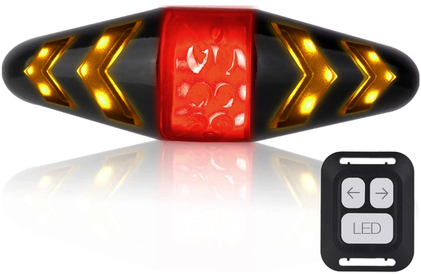 Rear Bicycle Led Light For Bicycle Rear Indicators Remote Controlled Color black