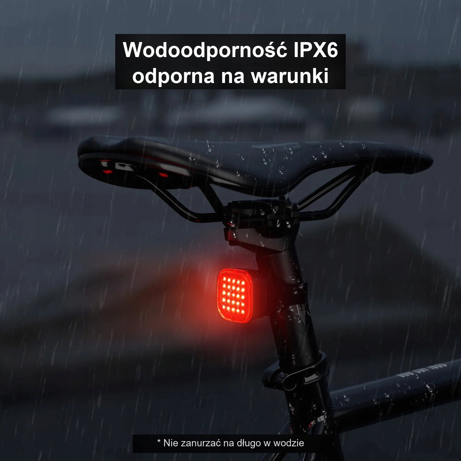 Rear Bike Light CYCLAMI CY110 Stop USB IPX6 Kind rear-facing