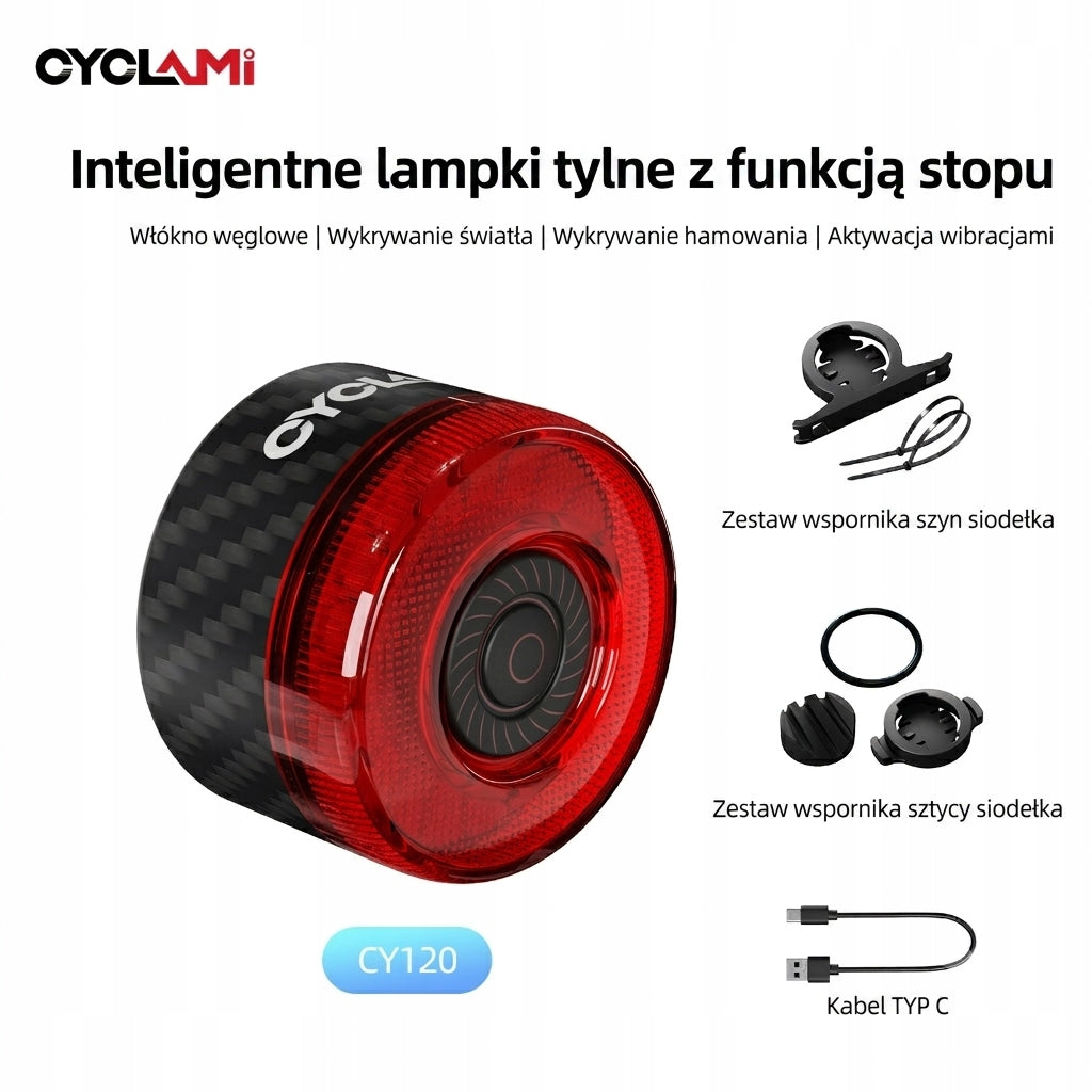 Rear Bike Light CYCLAMI CY120 Stop USB IP65