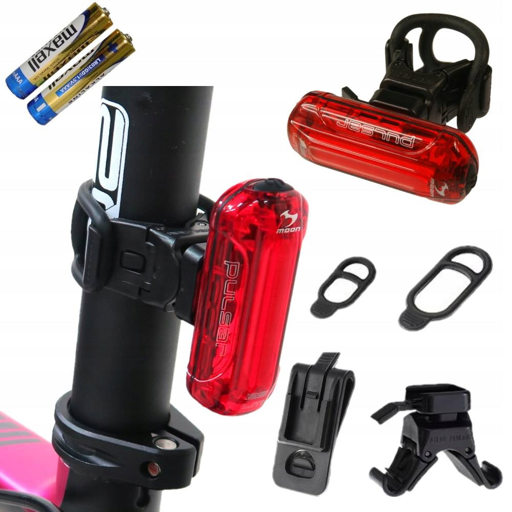 Rear Bike Light MOON PULSAR 25 lm Battery Operated AAA Lights up to 150 hours