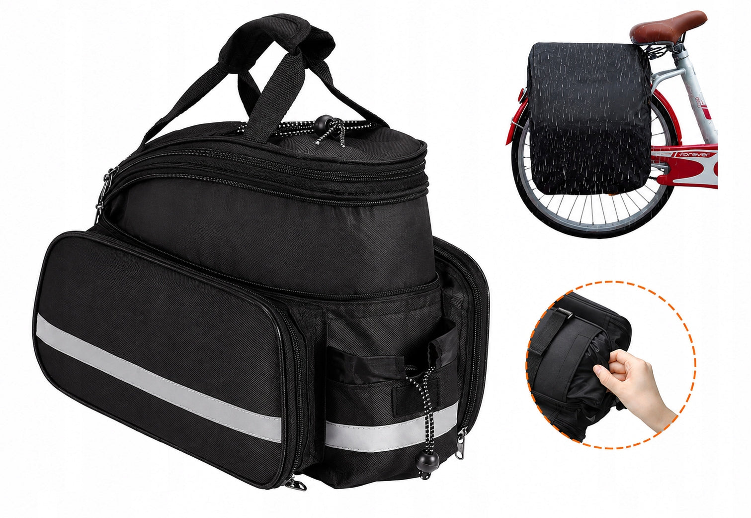 Rear bicycle bag Rossner FOR TRUNK 32l BICYCLE SUMMER CYCLING Dominant material polyester