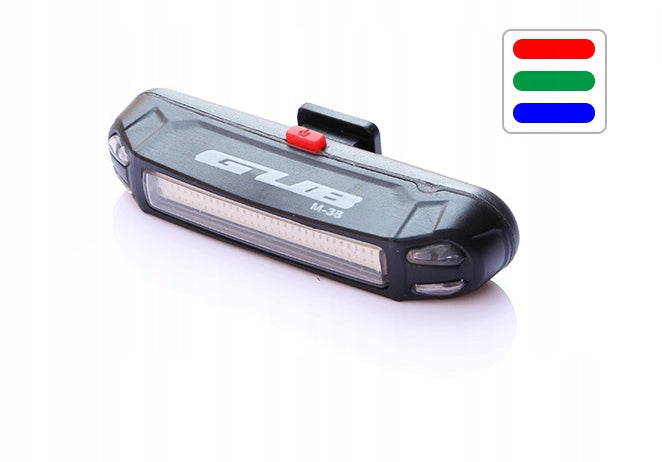 Rear bicycle light LED GUB M38C USB 3 colors
