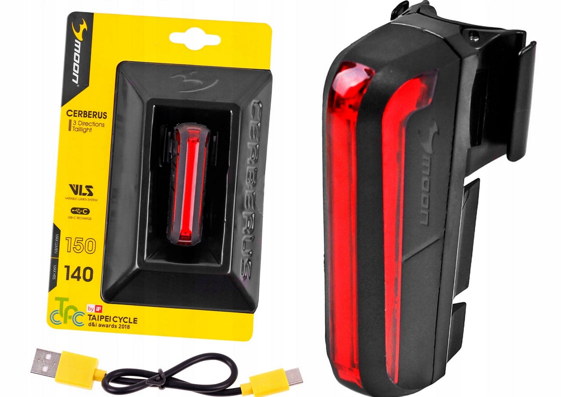 Rear bicycle light MOON CERBERUS 150lm