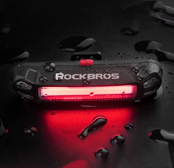 Rear bicycle light Rockbros + micro USB cable - USB-A Kind rear-facing