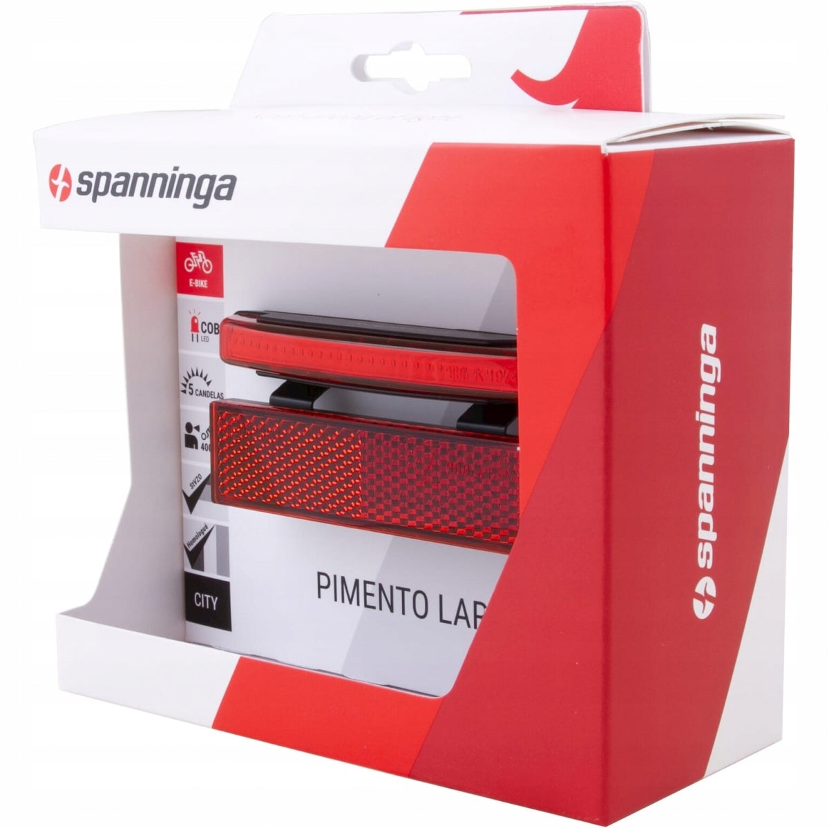 Rear bicycle light Spanninga Pimento Large E-bike 6 – 48 V 80mm Packaging status original