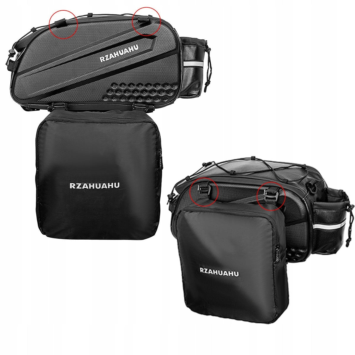 Rear bicycle pouch Rzahuahu Bicycle bag for pannier rack 20l Capacity 20 l