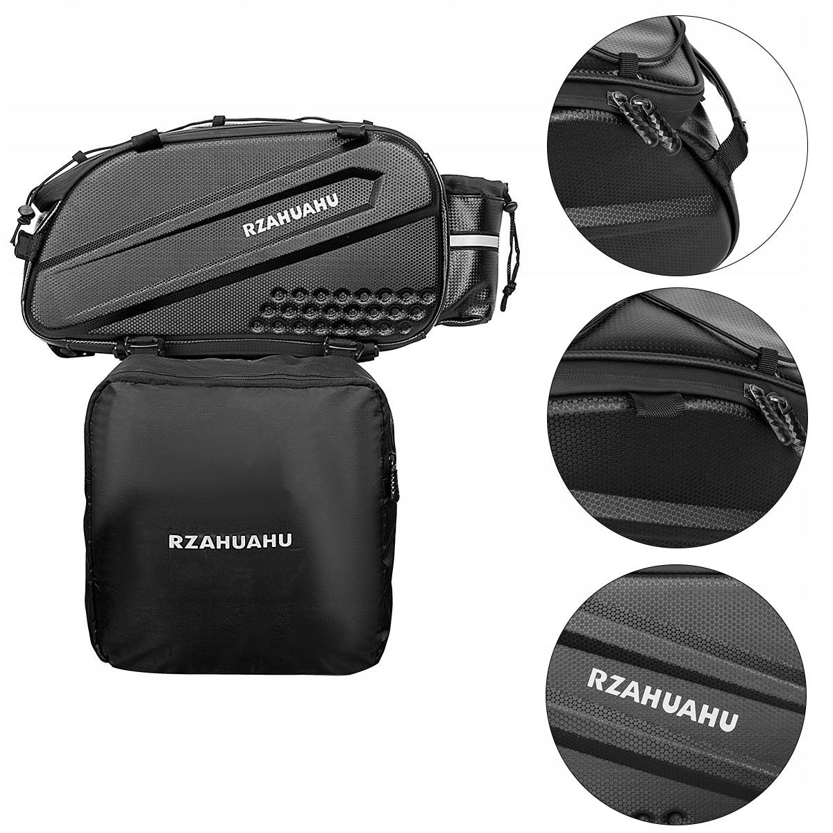 Rear bicycle pouch Rzahuahu Bicycle bag for pannier rack 20l Model Torba rowerowa na bagażnik sakwa