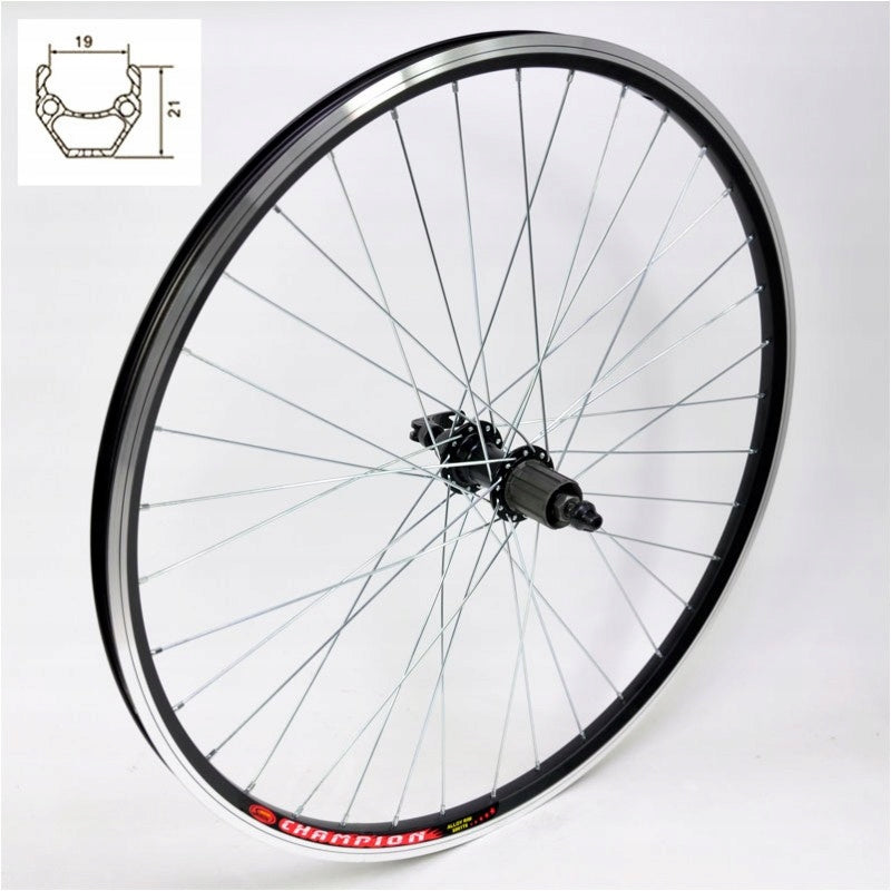 Rear bicycle wheel 26 cassette black Color black