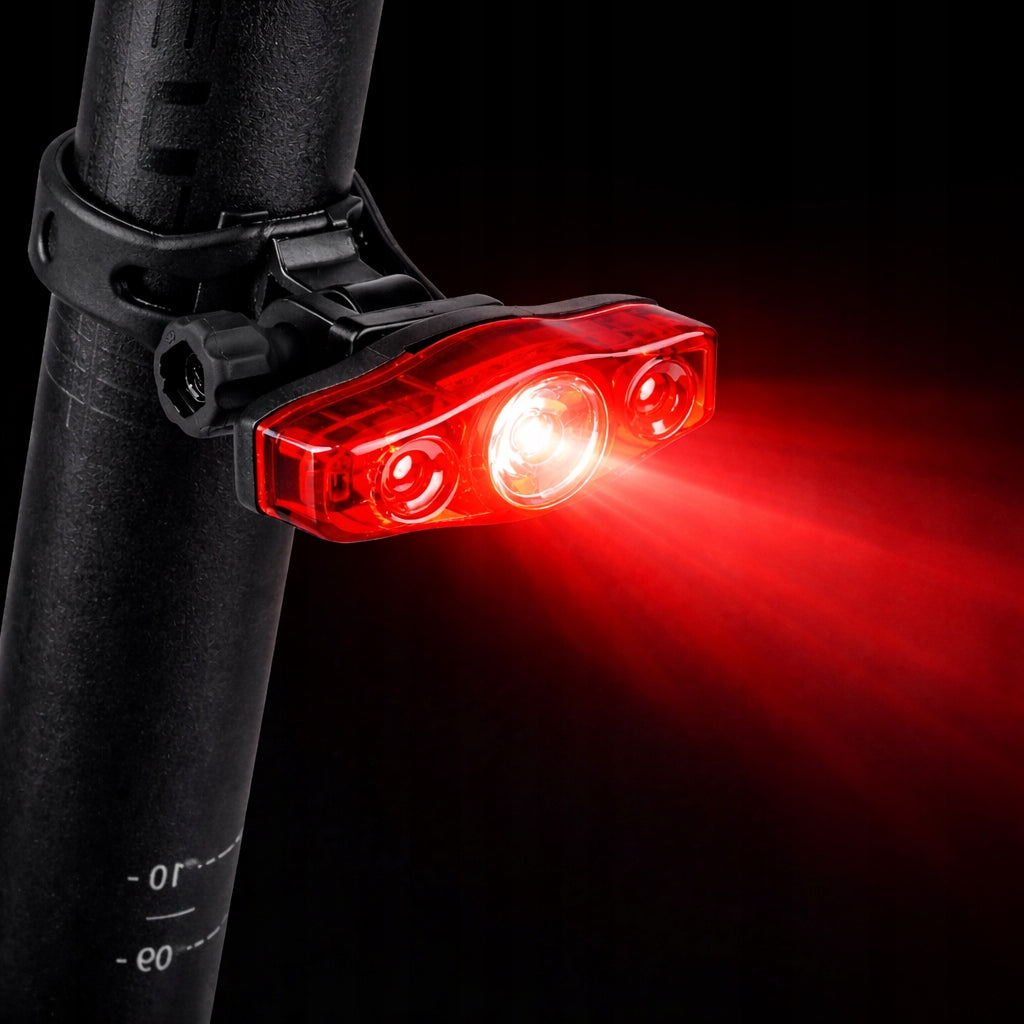 Rear lamp, batteries, mounted on the trunk blister Color red
