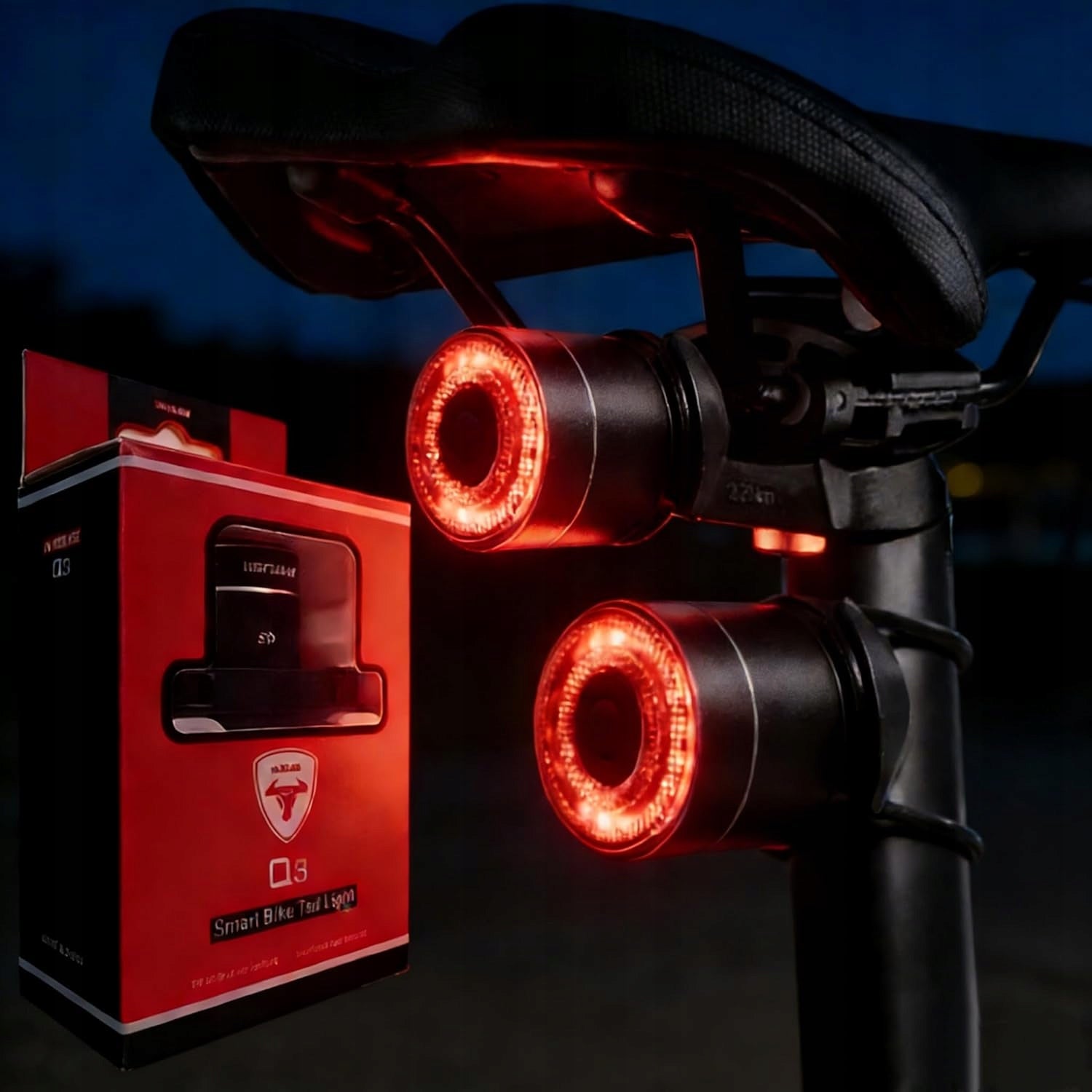Rear light Q3 black rechargeable LED 4 modes Manufacturer code TL03
