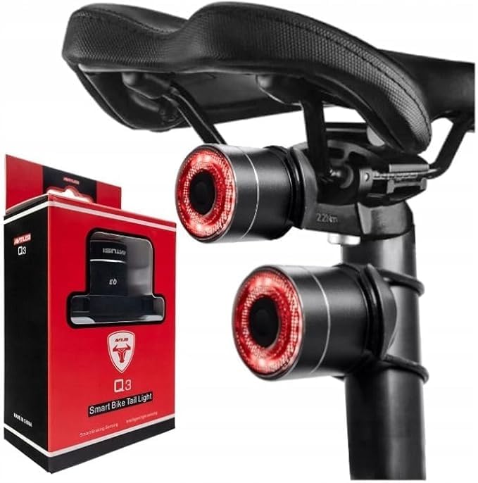 Rear light Q3 black rechargeable LED 4 modes