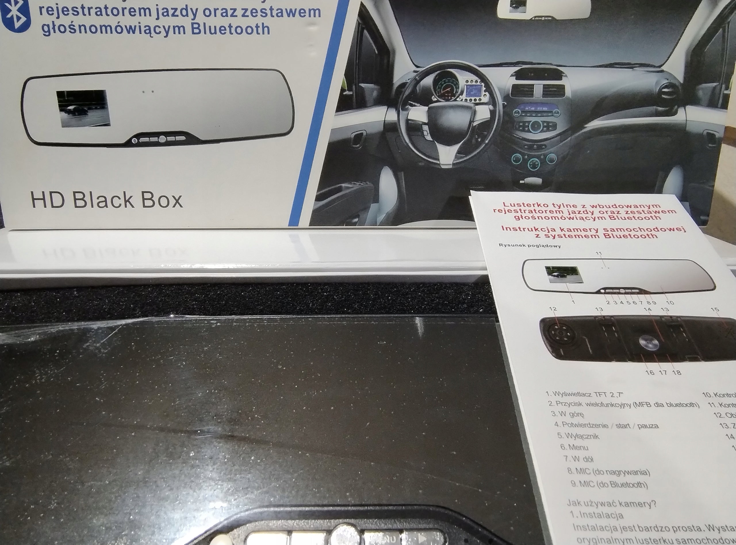 Rear view mirror with driving recorder and Bluetooth speakerphone Brand no brand