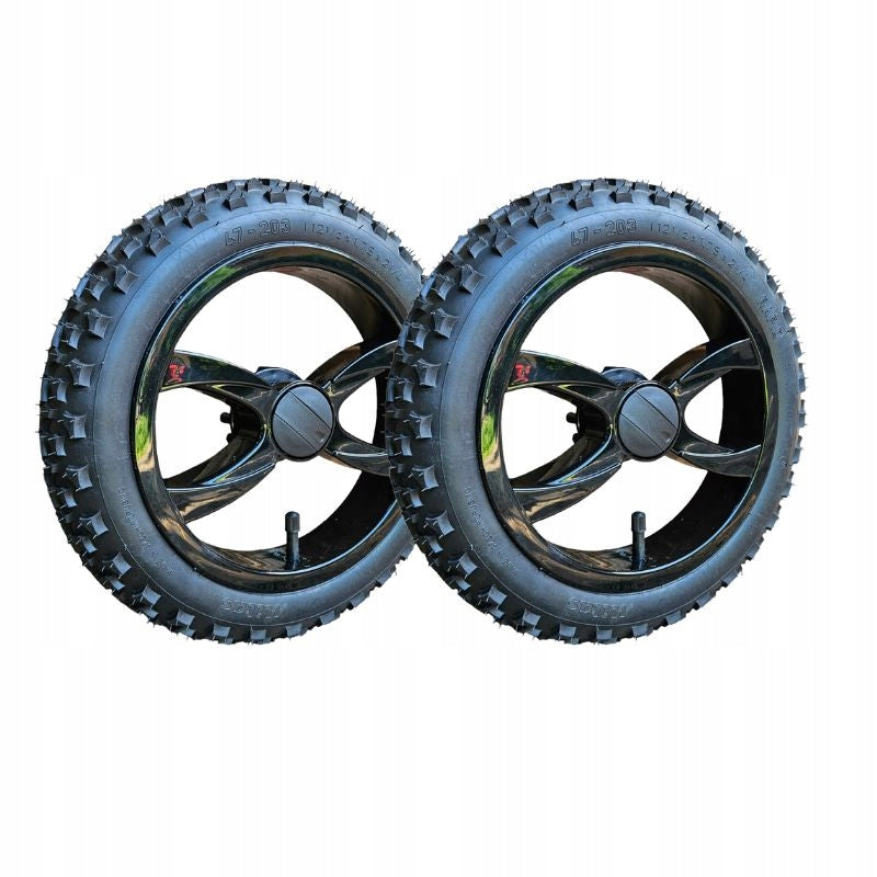 Rear wheels 12" off-road pumped for trolley ROAN IVI 1.0 and 2.0 RAPID - 2pcs Manufacturer code H220 black RAPID do Roan Ivi