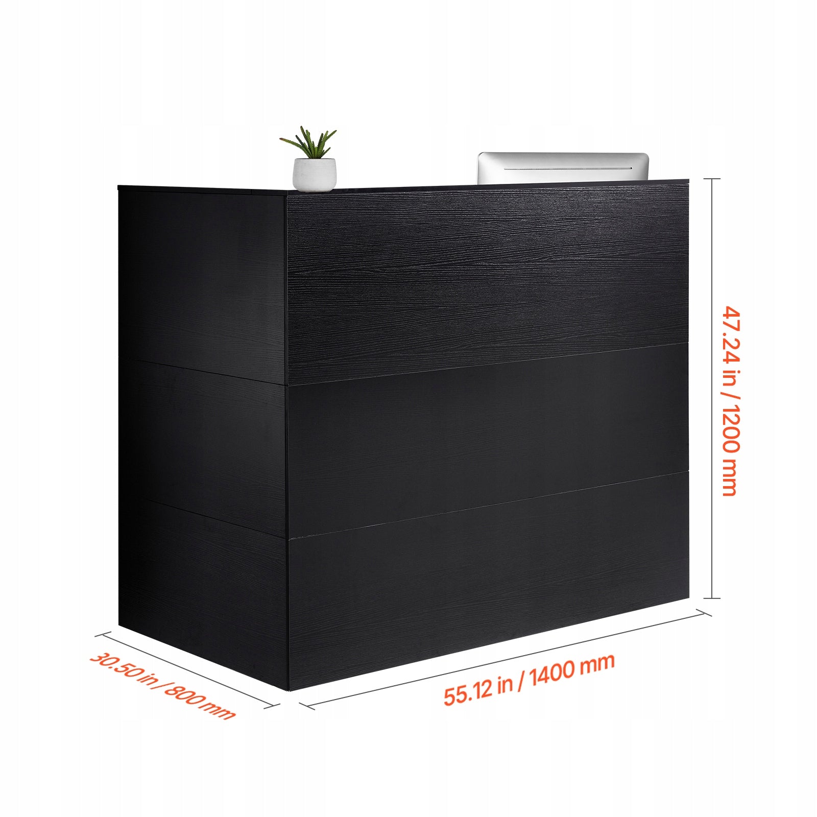 Reception Desk 140x80x120CM Reception Counter With Storage Cabinet EAN (GTIN) 197988123477