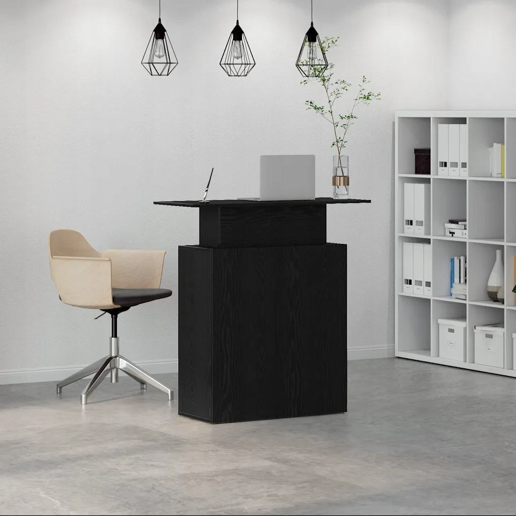 Reception desk black 100x40x104 cm Construction wood Brand VidaXL