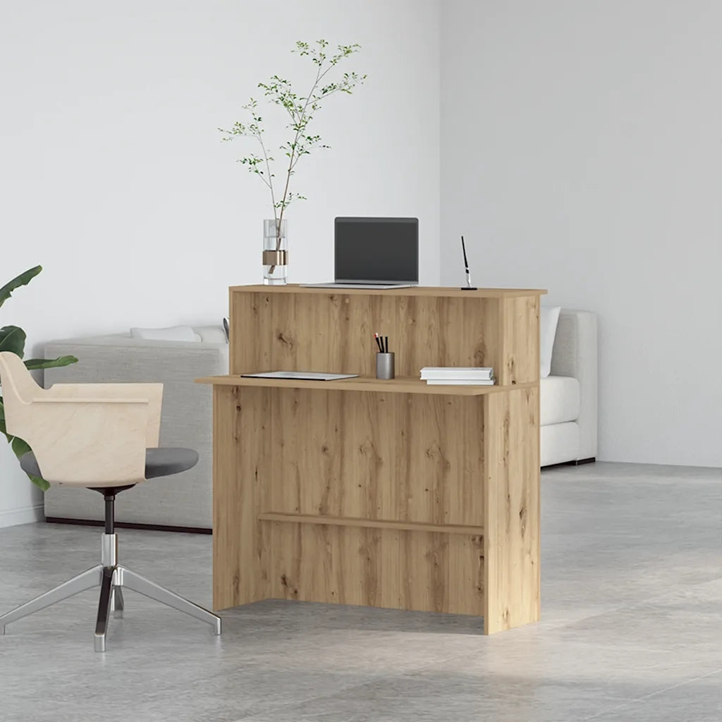Reception desk oak artisan 100x50x103,5 cm Glued wood Furniture color artisan oak