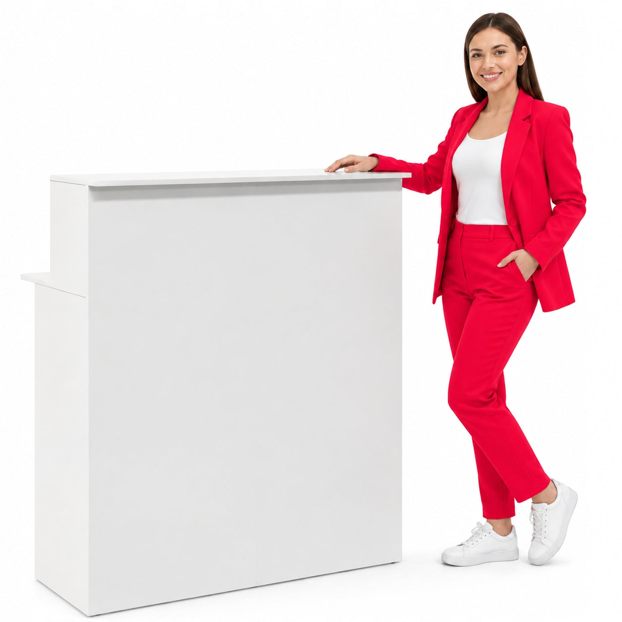 Reception desk white 100x50x103,5 cm Wood kl