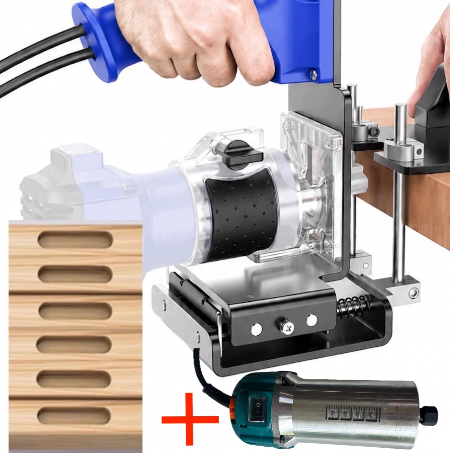 Recessed connection groove attachment + spindle milling machine