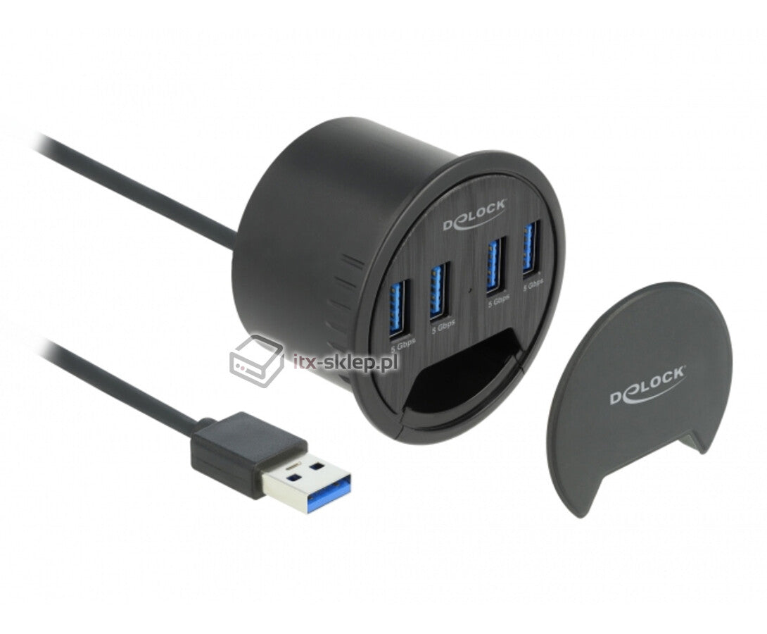Recessed desk hub 4x USB 3.2 Delock 64153 Packaging status original