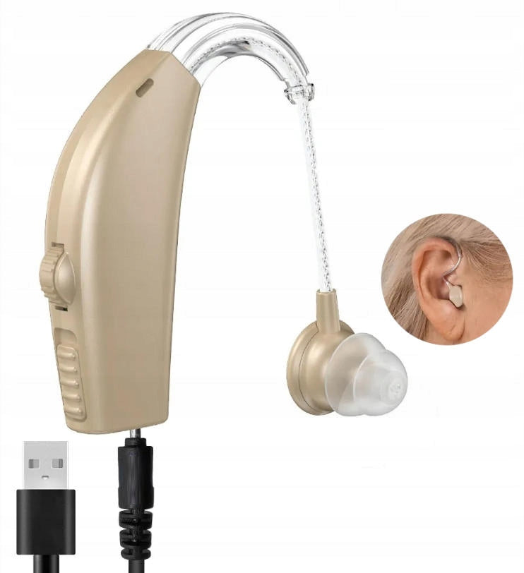 Rechargeable Behind-the-Ear Hearing Aid with Volume Control