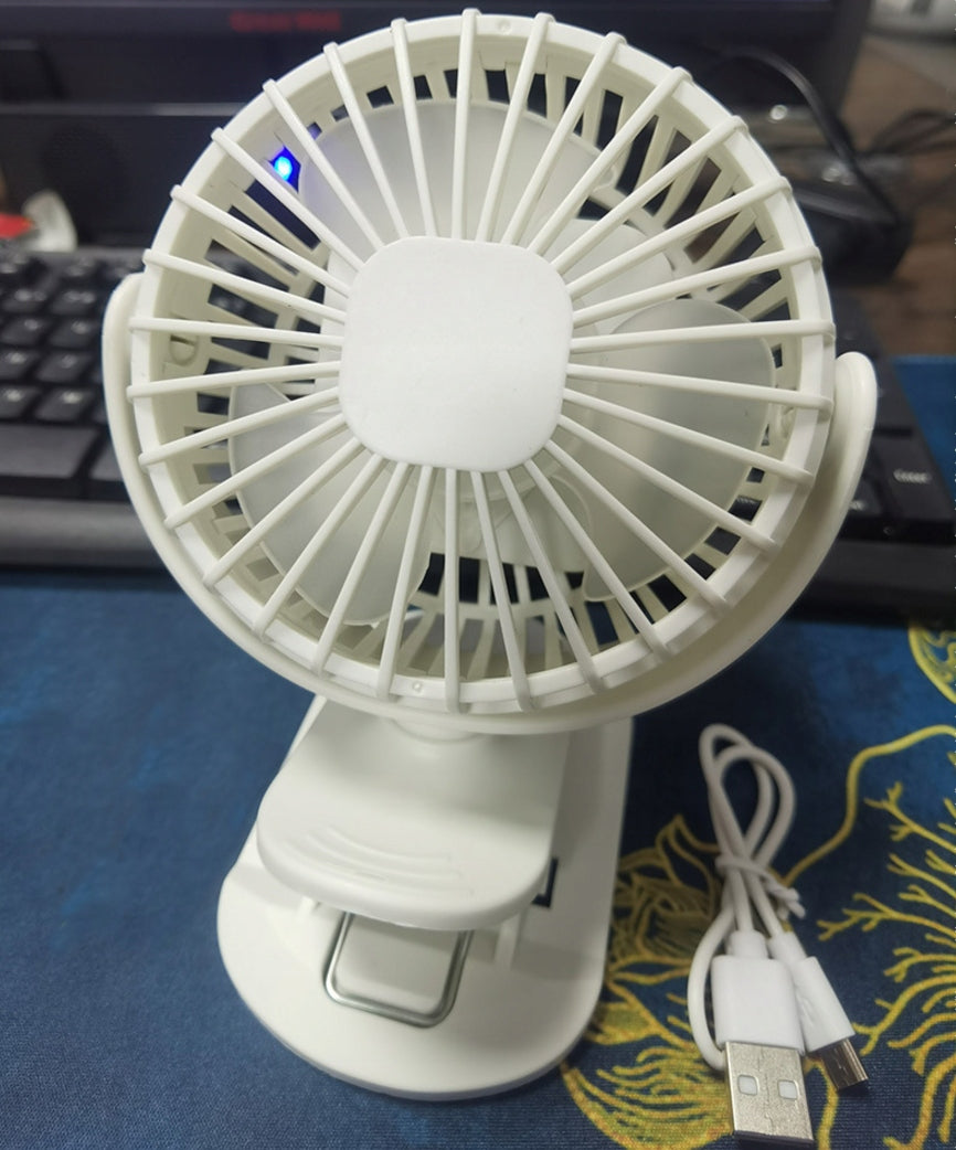 Rechargeable Fan for USB Clip Desk Quiet Small White Brand no brand