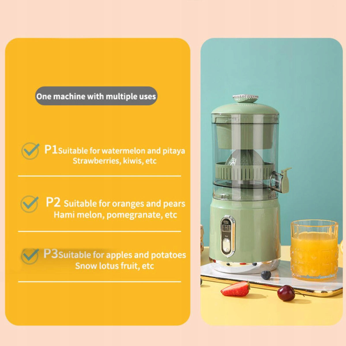 Rechargeable Juicer Machine Orange Juice Squeezer Electric Citrus green Packaging status original