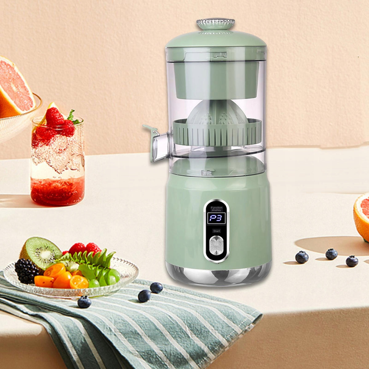 Rechargeable Juicer Machine Orange Juice Squeezer Electric Citrus green
