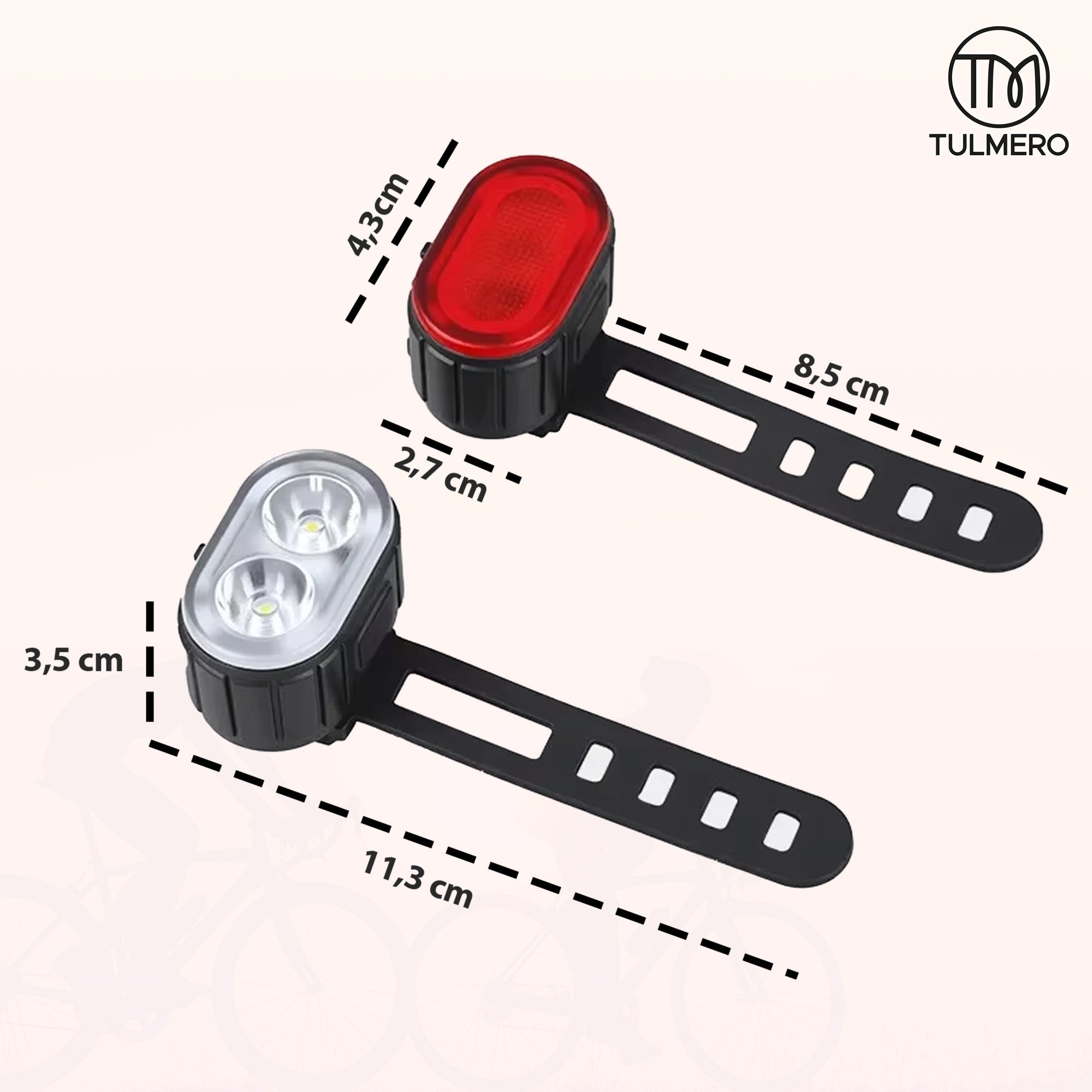 Rechargeable LED Bike Light USB FRONT REAR for Bike SET OF 2 Manufacturer code Lampka do roweru LED USB ZESTAW