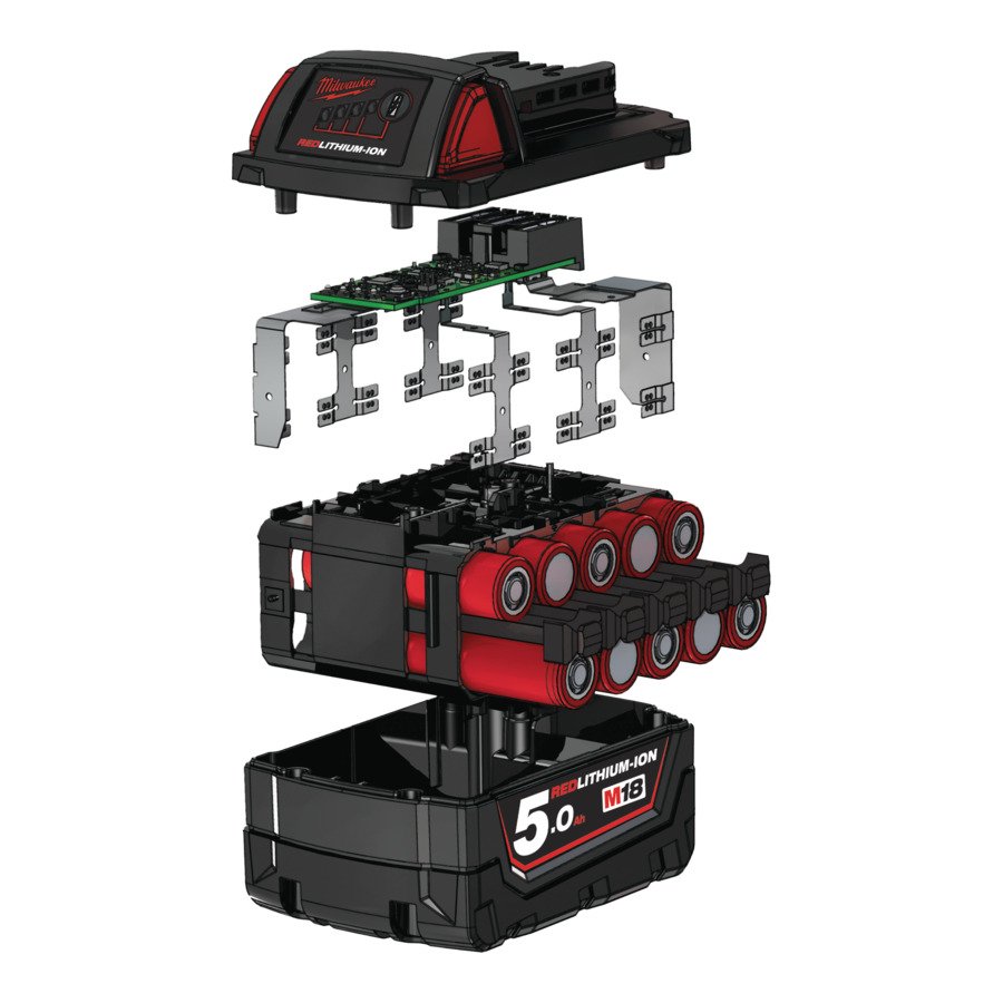 Rechargeable Lithium-Ion Battery Milwaukee M18B5 18V 5.0Ah Brand Milwaukee