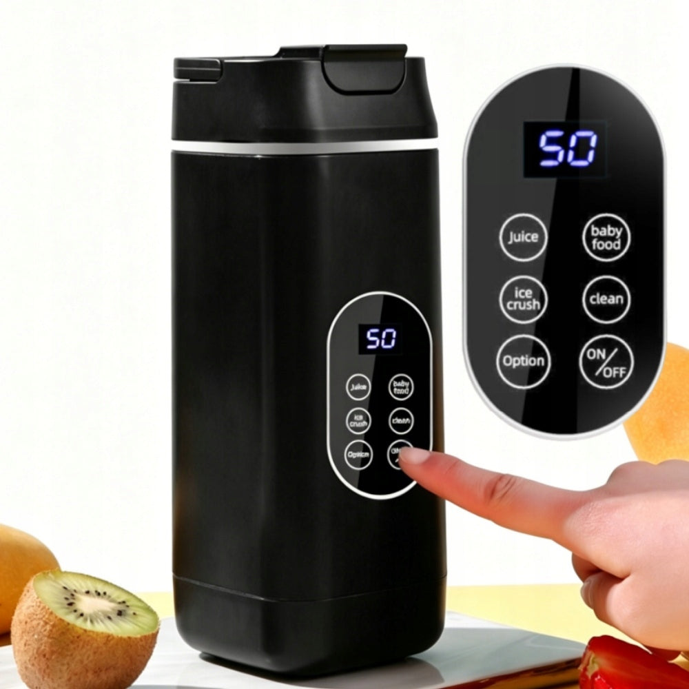 Rechargeable Portable Blender Self-Cleaning Function, Safe Black
