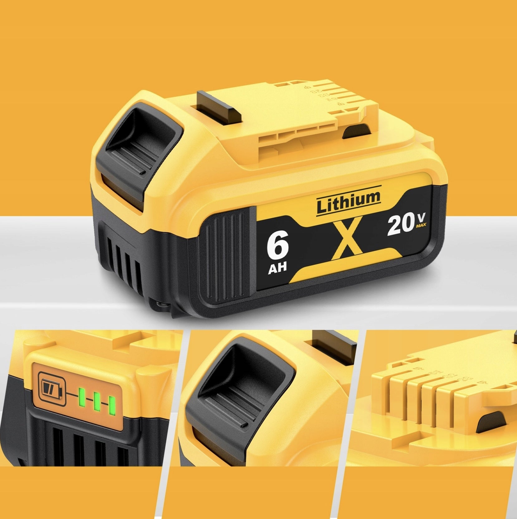 Rechargeable Replacement For DeWalt 20V 6.0Ah Li-Ion DCB184 DCB182 DCB200 DCB201 Packaging status original