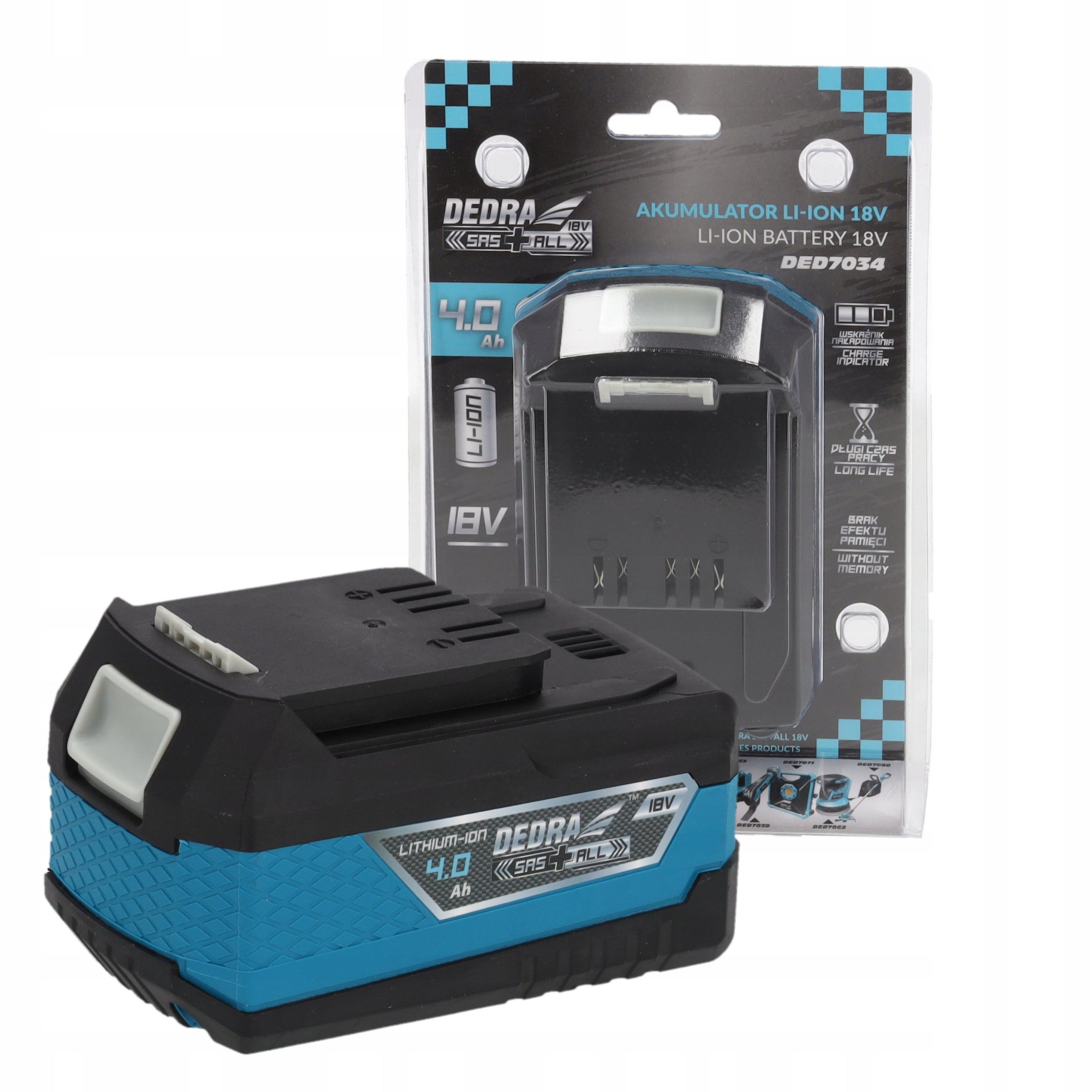 Rechargeable battery, DEDRA SAS+ALL DED7034 4.0Ah LI-ion battery