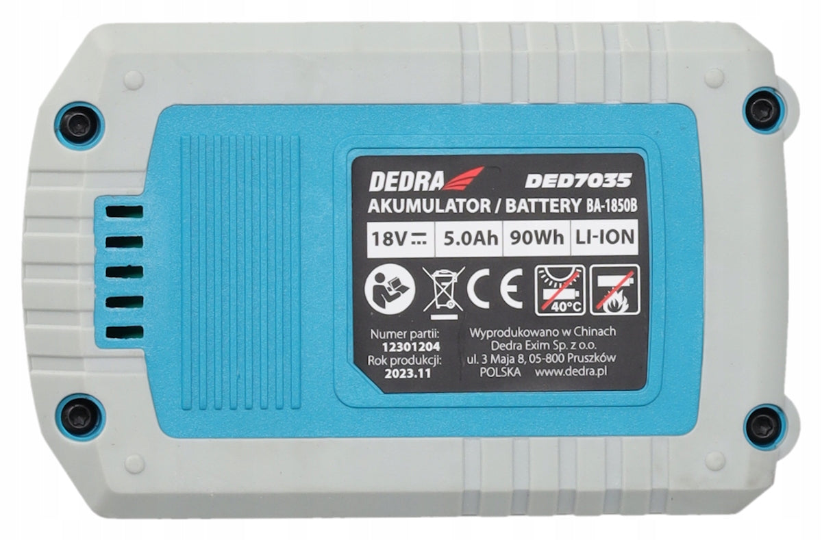 Rechargeable battery, DEDRA SAS+ALL DED7035 5.0Ah LI-ion battery Voltage (V) 18 V