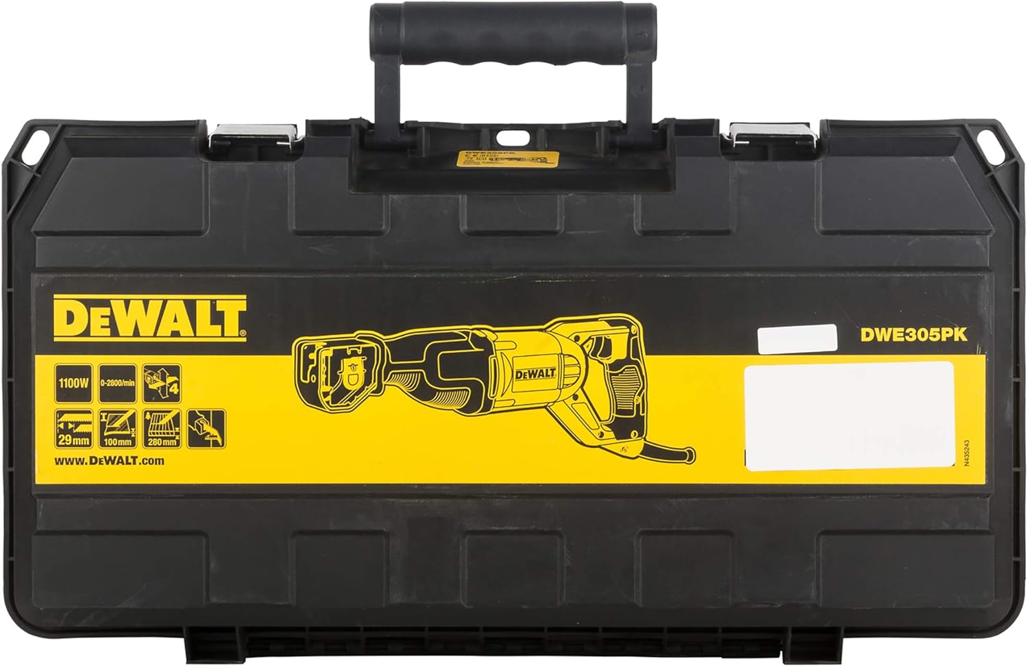 Reciprocating Saw DeWalt DWE305PK 2800spm 1100W Black and Yellow Kind electric
