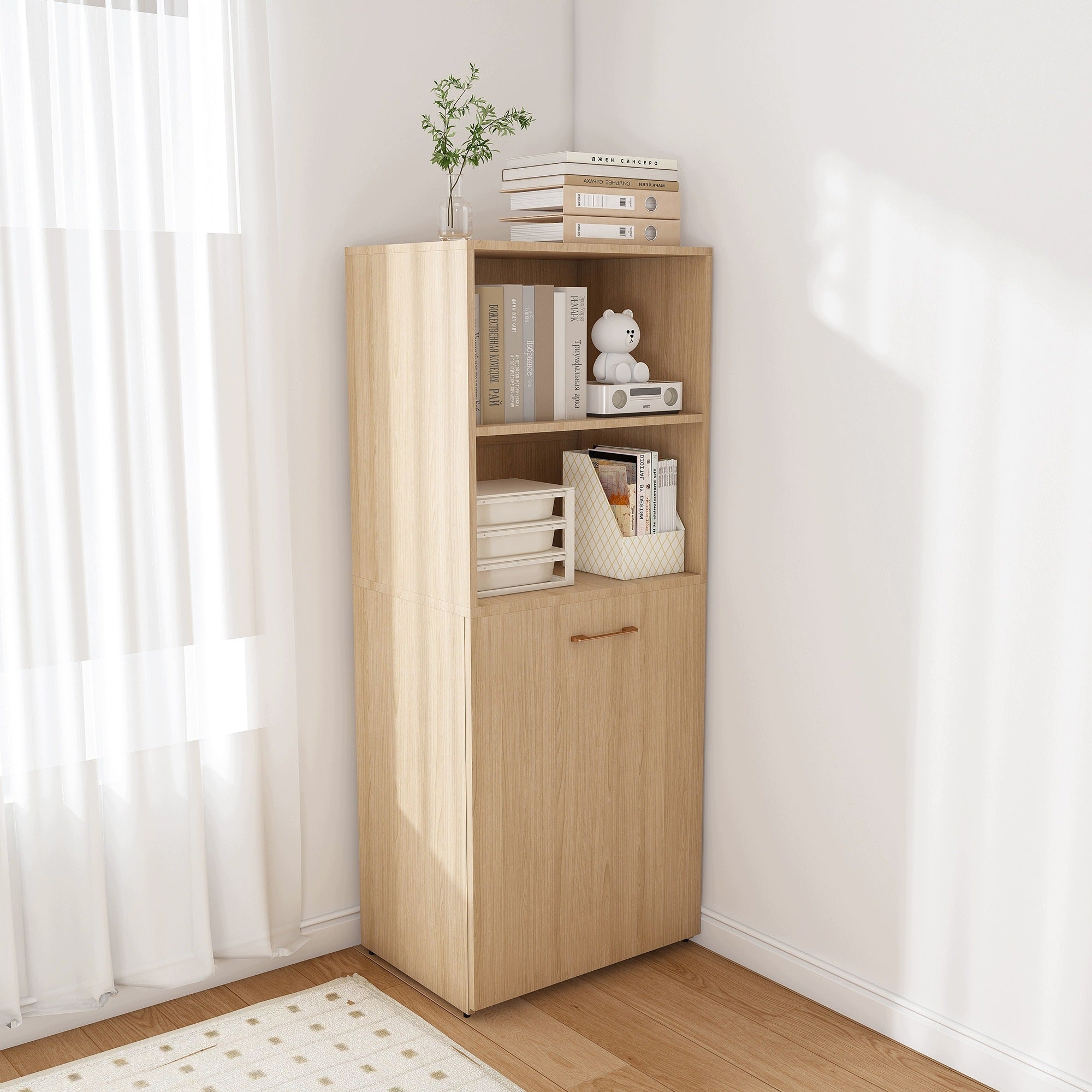 Reclining desk with cabinet, folding desk Adjustable, light natural oak Packaging status original