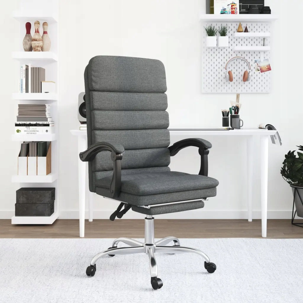 Reclining massage chair, dark grey, fabric upholstered Medical device no