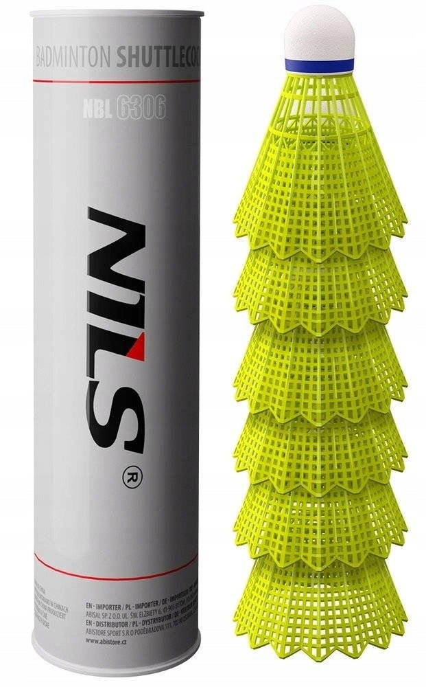 Recreational Darts In Badminton Nylon Yellow NILS Set of 6