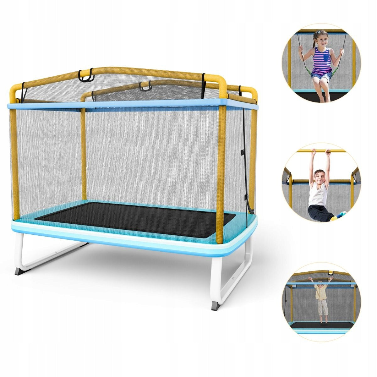 Rectangular 3-in-1 trampoline for children with a safety net Brand Costway
