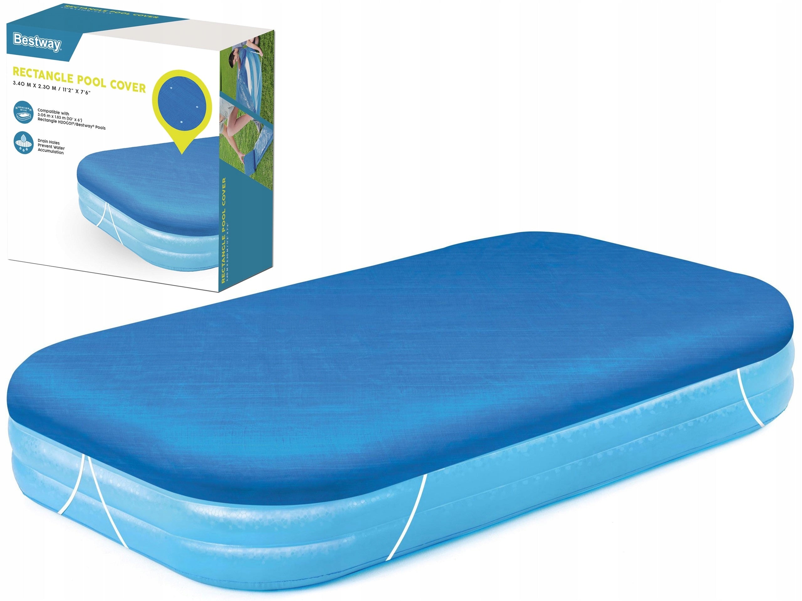 Rectangular BESTWAY COVER 340 x 230 for pool inflatable POOL COVER Manufacturer code 6941607354667