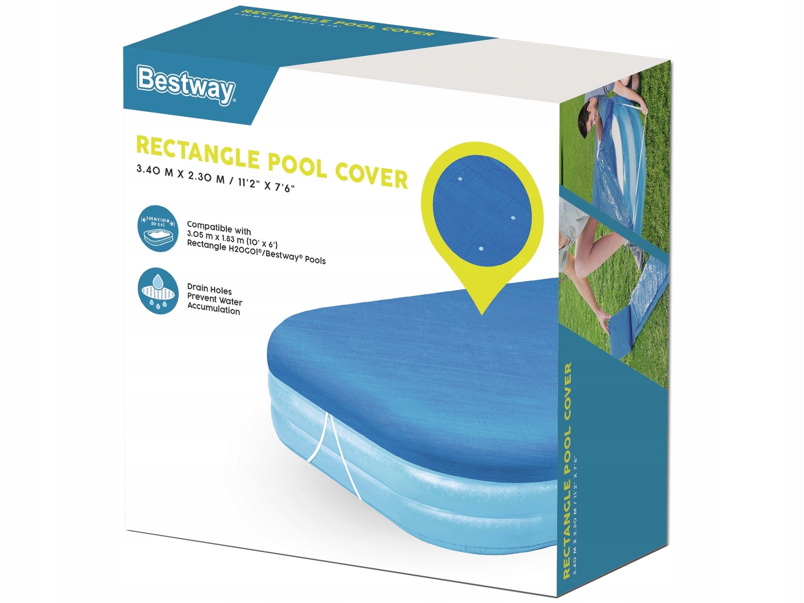 Rectangular BESTWAY COVER 340 x 230 for pool inflatable POOL COVER