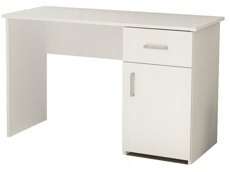 Rectangular desk with drawer and cabinet 120 x 51 x 75 cm white matt
