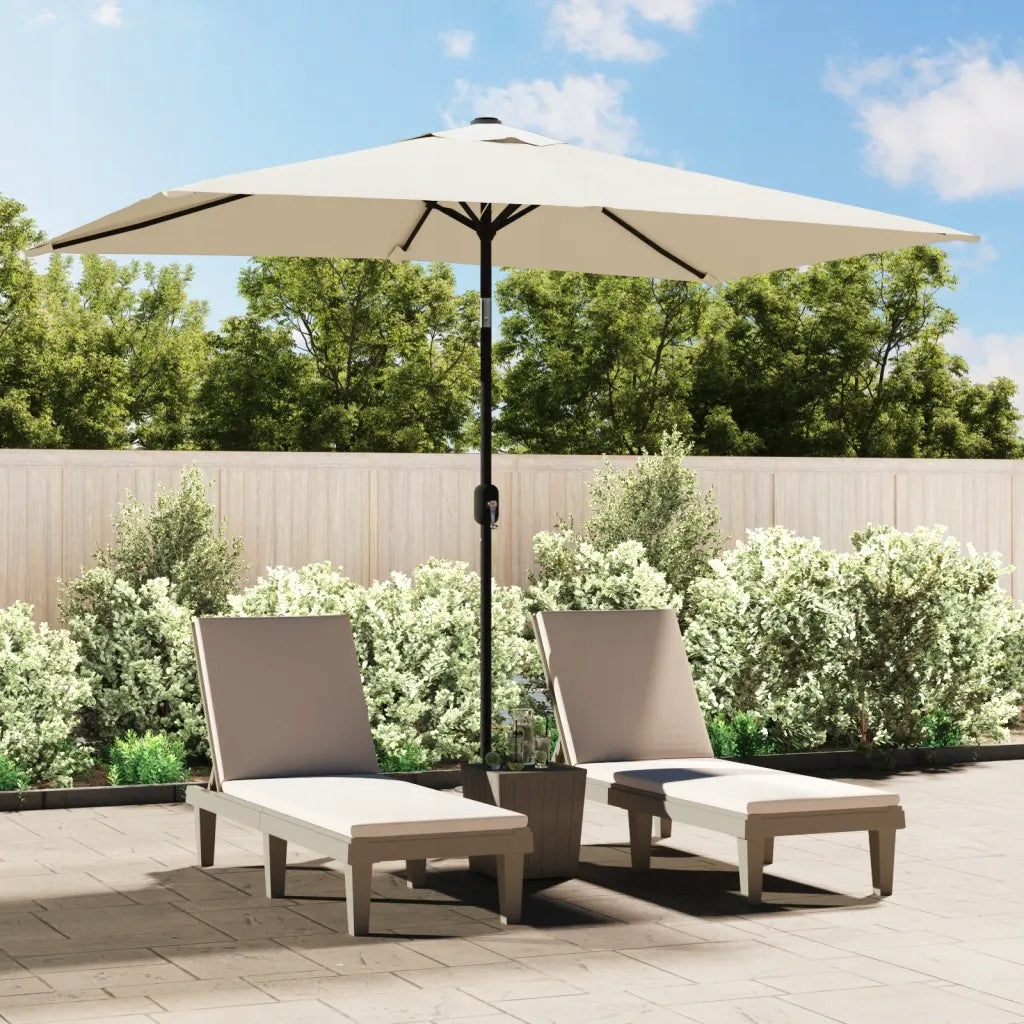 Rectangular garden umbrella, white, 200x300 cm Color white