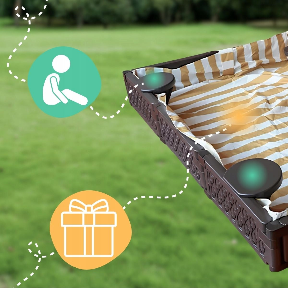 Rectangular plastic sandbox for children for garden Brand Małpiszon