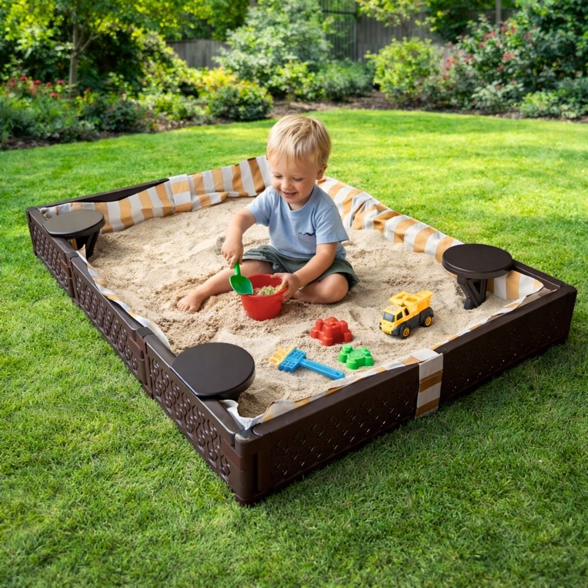 Rectangular plastic sandbox for children for garden Manufacturer code 01.056.23.006