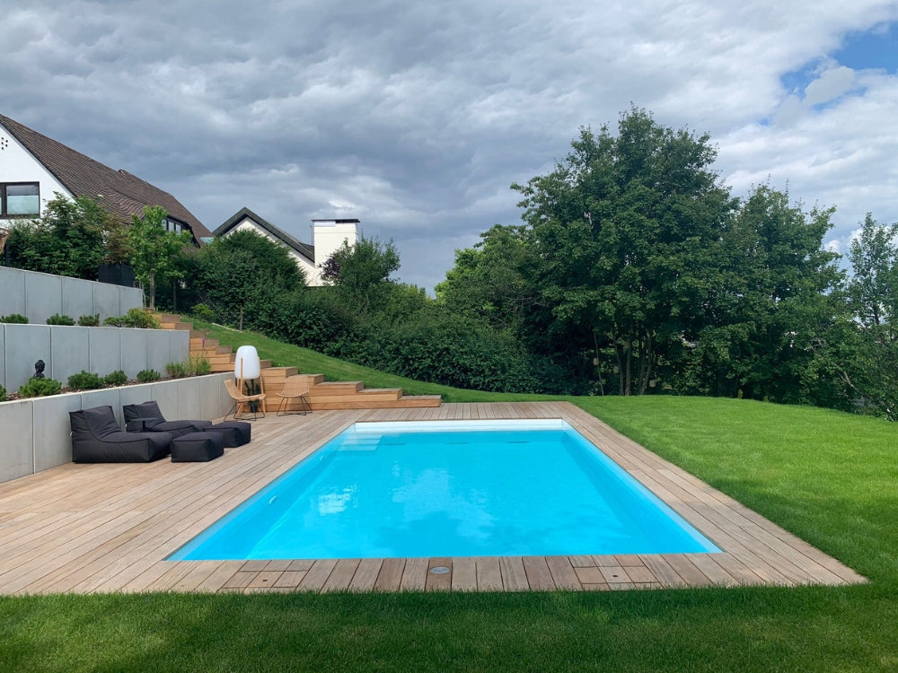 Rectangular polypropylene swimming pool 6x3x1,5 m, 25m3, assembly, accessories. Brand ELESTON